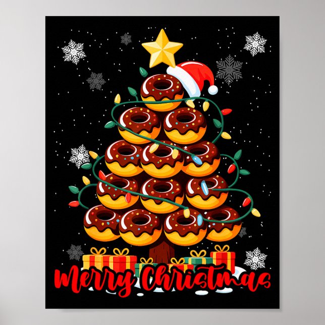 Food Lover Xmas Matching Santa Donuts Christmas Tr Poster (Front)