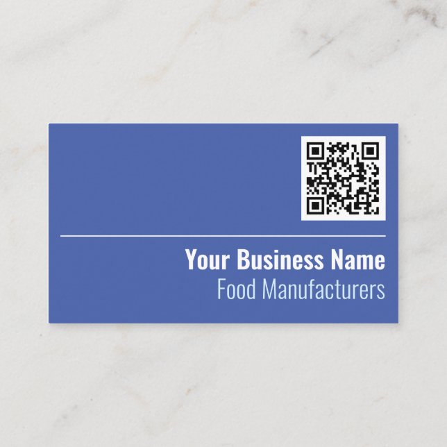 Food Manufacturers QR Code Business Card (Back)