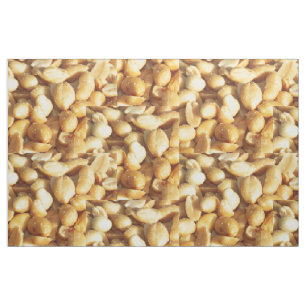food, many small salted peanuts fabric