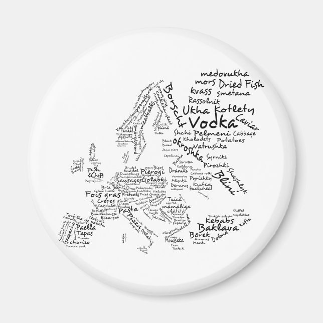 Food Map of Europe Magnet (Front)