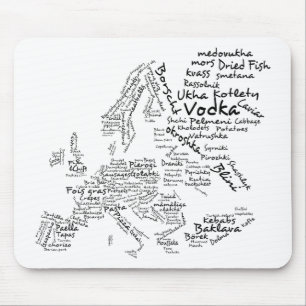Food Map of Europe Mouse Mat