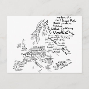 Food Map of Europe Postcard