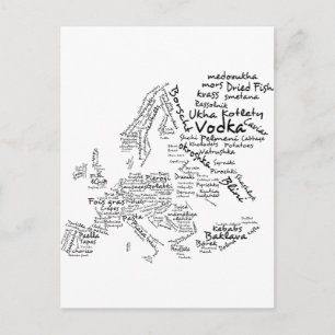 Food Map of Europe Postcard