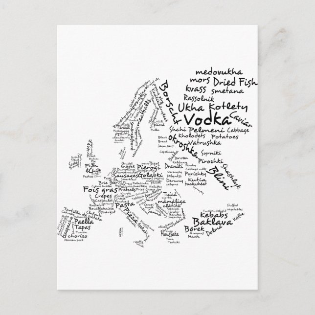 Food Map of Europe Postcard (Front)