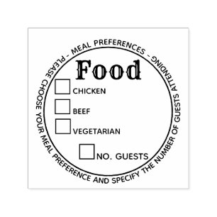 Food meal choices guests party celebration menu self-inking stamp