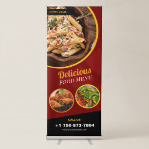 Food Menu Vertical Retractable Banner