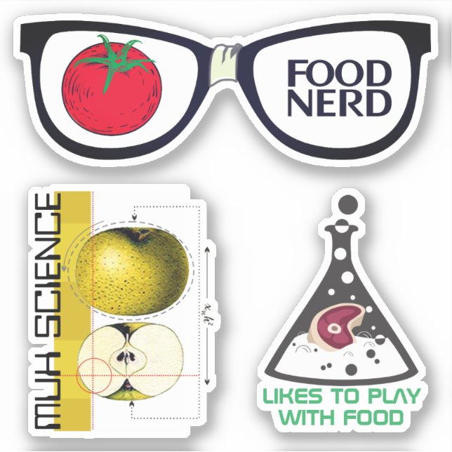 Food nerd cooking culinary science foodie sticker (Front)