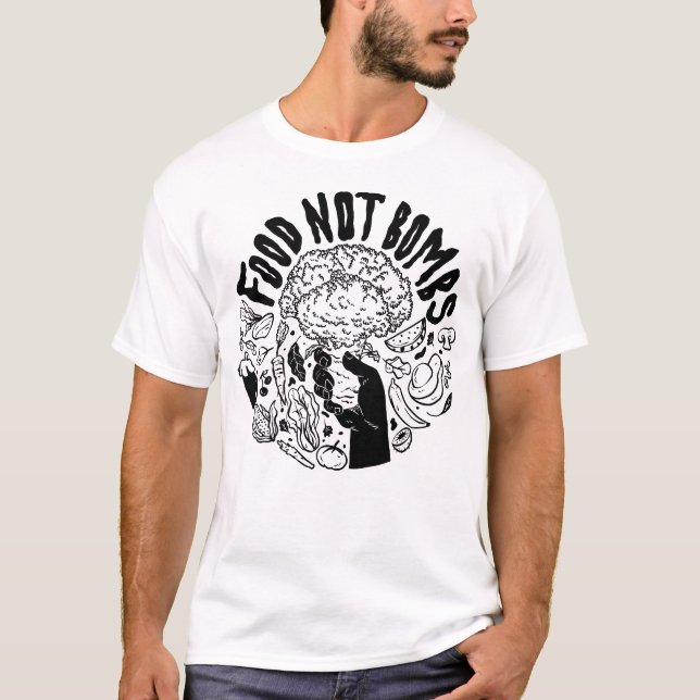 Food Not Bombs broccoli tee (Front)