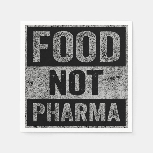 Food Not Pharma Natural Organic Nutrition Napkin (Front)