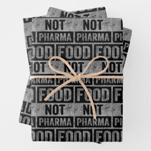 Food Not Pharma Natural Organic Nutrition Wrapping Paper Sheet