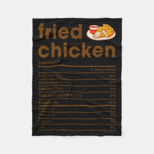 Food Nutrition Facts Shirts Co. Fried Chicken Nutr Fleece Blanket