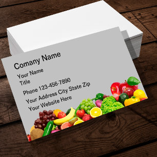 Food Nutrition Fruit Vegetables Business Card