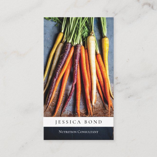 Food Nutrition Photo Business Card (Front)