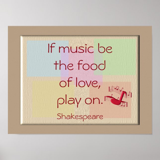 Food of love -- art print -Shakespeare quote (Front)