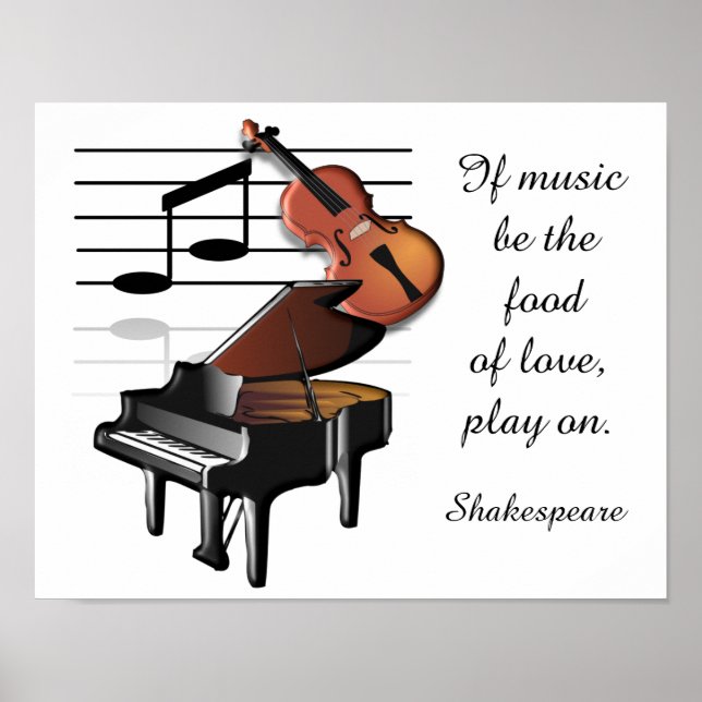 Food of Love - Shakespeare quote art print (Front)