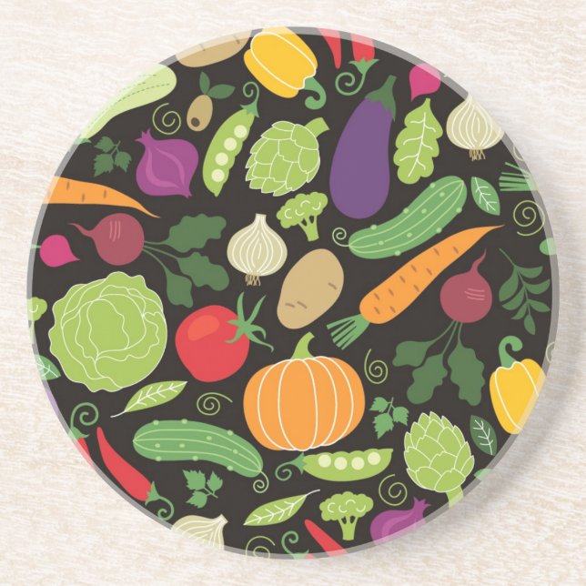 Food on a black background coaster (Front)