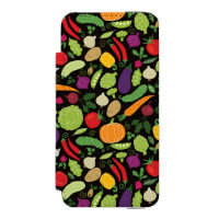 Food on a black background