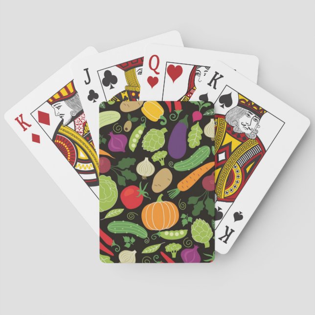 Food on a black background playing cards (Back)