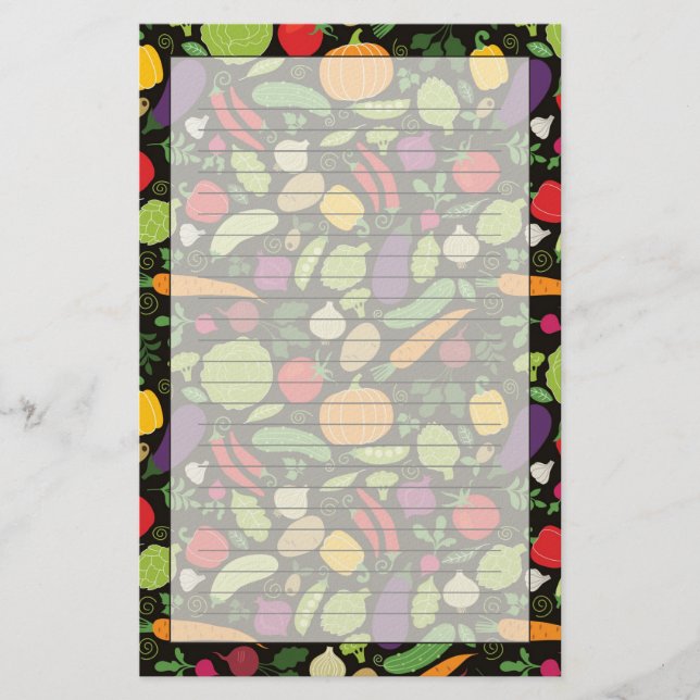 Food on a black background stationery (Front)