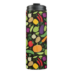 Food on a black background thermal tumbler