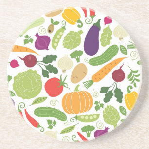 Food on a white background coaster