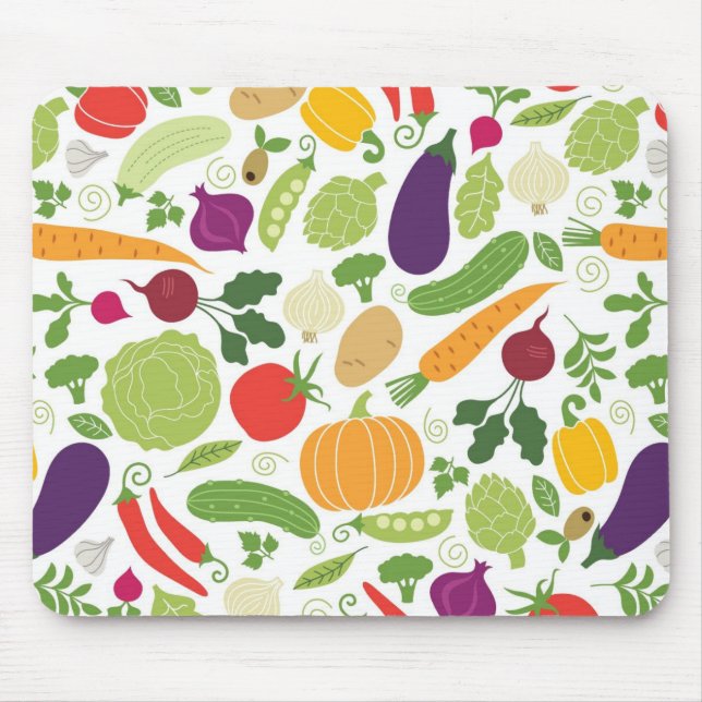 Food on a white background mouse mat (Front)