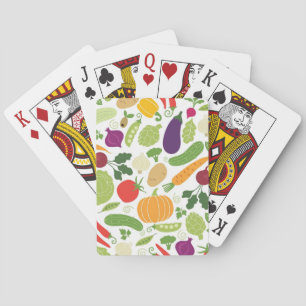 Food on a white background playing cards