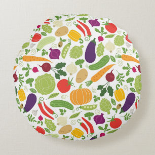 Food on a white background round cushion