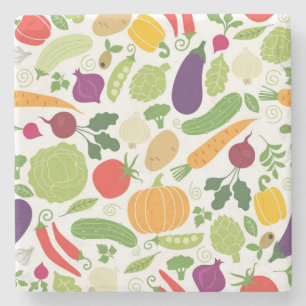 Food on a white background stone coaster