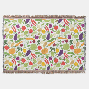 Food on a white background throw blanket