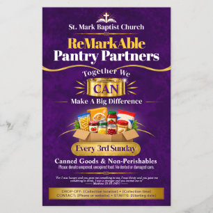 Food Pantry Donation Drive Flyer & Shopping List