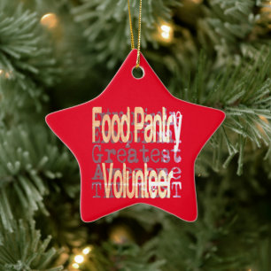 Food Pantry Volunteer Extraordinaire Ceramic Tree Decoration