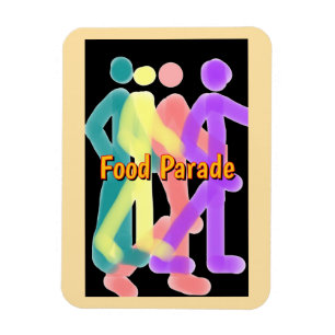 Food Parade Refrigerator Magnet