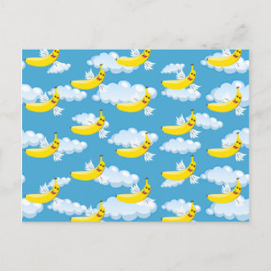 Food Party Cartoon Bananas Postcard