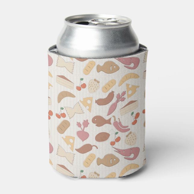 Food Pattern 2 Can Cooler (Can Front)