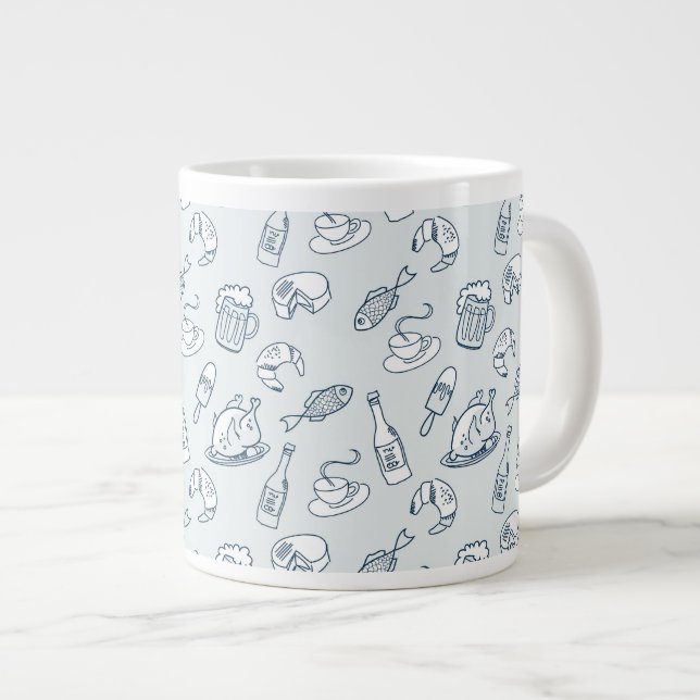 Food Pattern 2 Large Coffee Mug (Front Right)