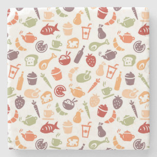 Food Pattern 2 Stone Coaster
