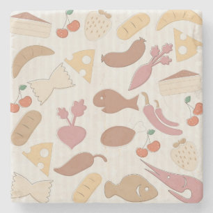 Food Pattern 2 Stone Coaster