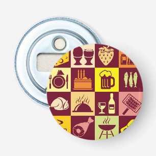 Food Pattern 3 Bottle Opener
