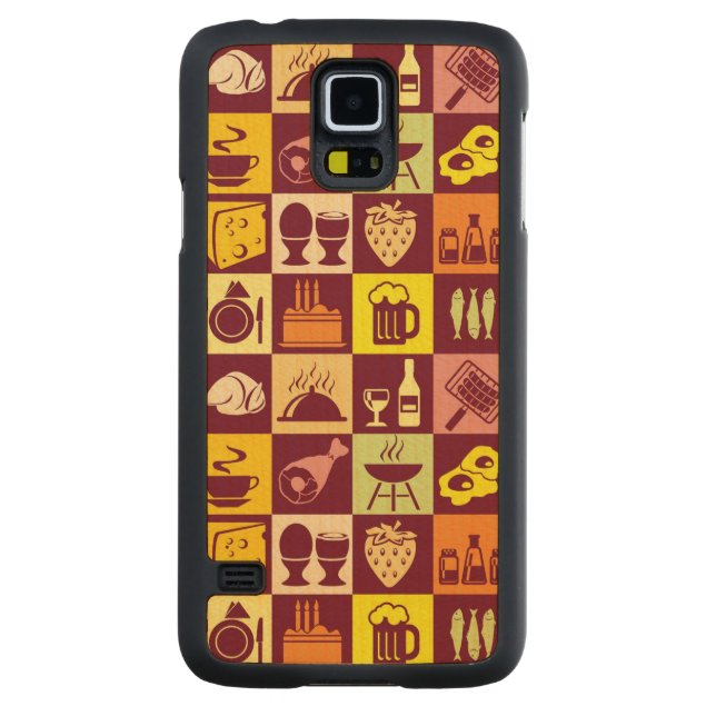 Food Pattern 3 Carved Maple Galaxy S5 Case (Back)