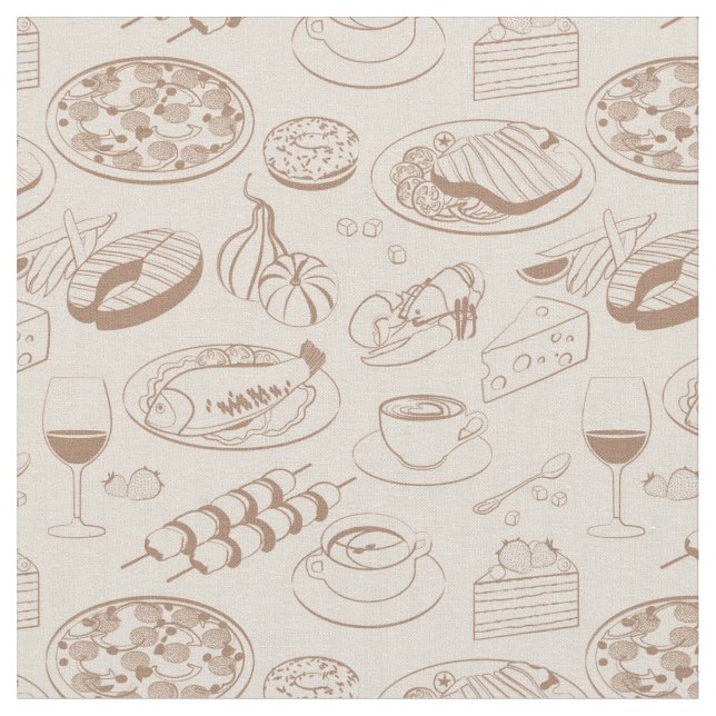 Food Pattern 3 Fabric (Close Up)