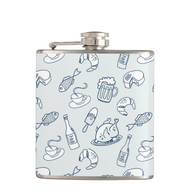 Food Pattern 3 Hip Flask (Front)