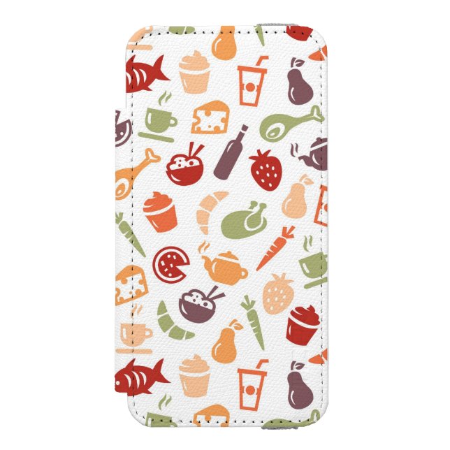 Food Pattern 3 Incipio iPhone Wallet Case (Folio Front)
