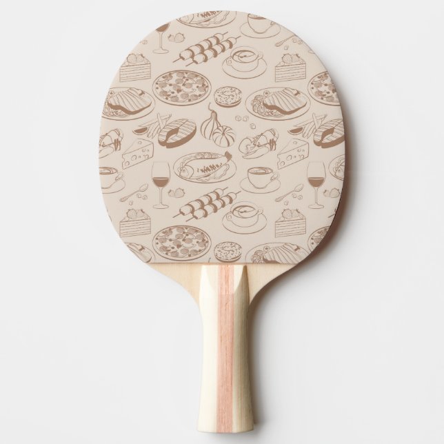 Food Pattern 3 Ping Pong Paddle (Front)
