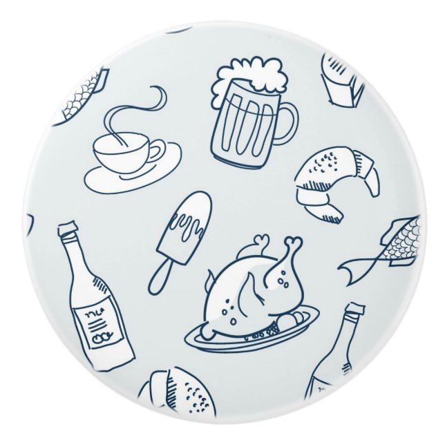 Food Pattern Ceramic Knob (Front)