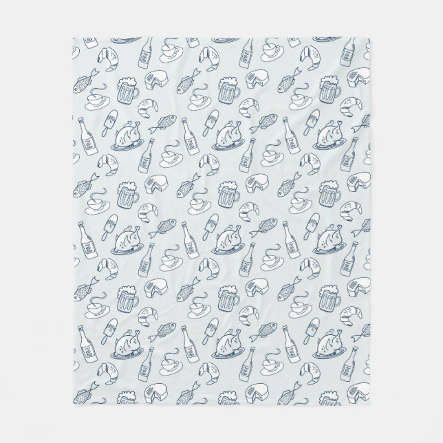 Food Pattern Fleece Blanket (Front)
