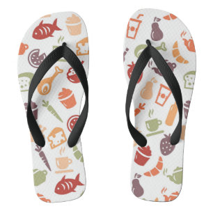 Food Pattern Flip Flops