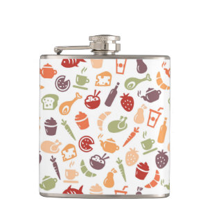 Food Pattern Hip Flask