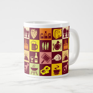Food Pattern Large Coffee Mug