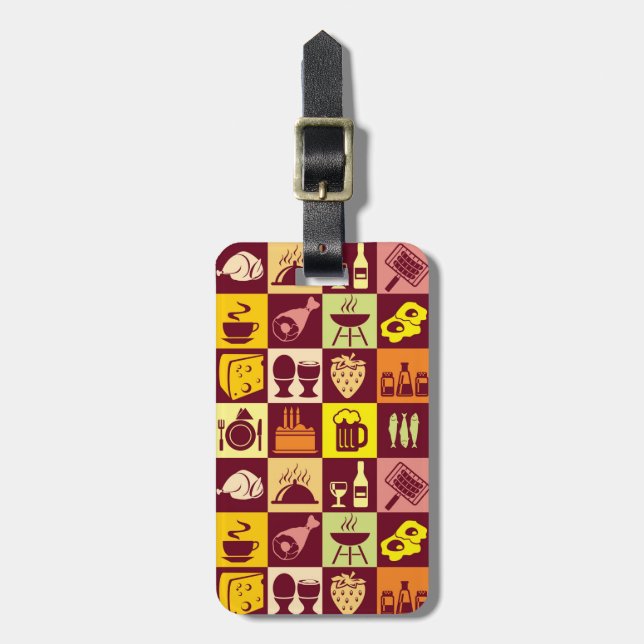 Food Pattern Luggage Tag (Front Vertical)